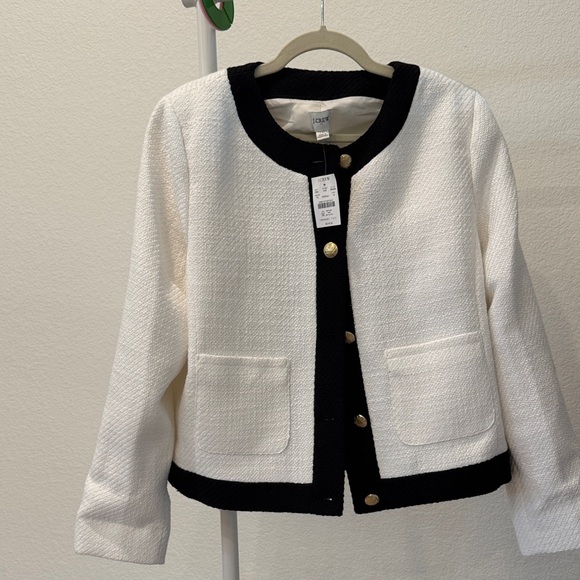 J. Crew Black and White Lady Jacket with Gold Accents - Picture 1 of 3